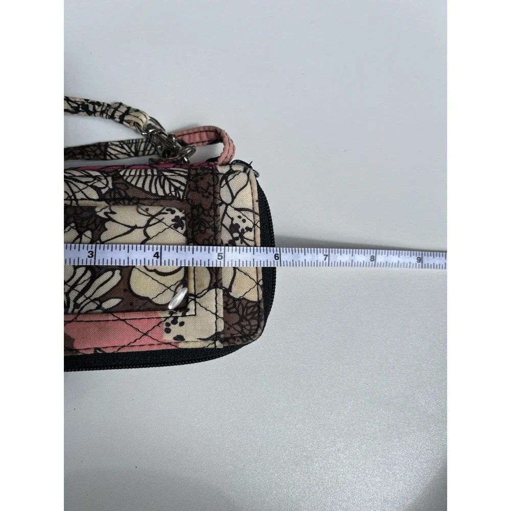 Vera Bradley Mocha Rouge Pink All in One ID Wristlet - Picture 4 of 5